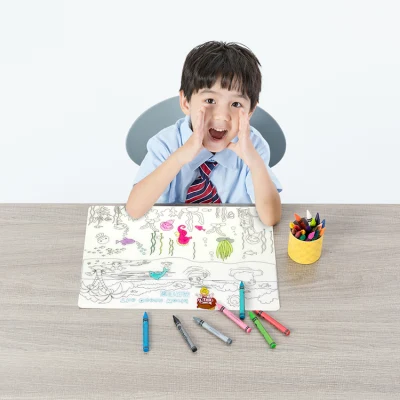 어린이 교육을 위한 주름 방지 실리콘 패드 드로잉 패드 학습 플레이스매트